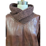 VTG GIMO'S Italy Lamb leather sweater Pullover Women's NWT eu52/XXL US Unisex Brown Size XL Photo 4