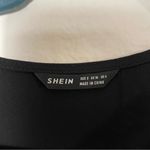 SheIn  Black V Neck Eyelash Lace Trim Top S Photo 5