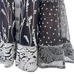 Byron Lars Black Navy White Floral Embroidered Tulle A Photo 4