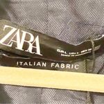 ZARA  Size Large Blue Oversized Wool Blend Plaid Overshirt Jacket Button Photo 3