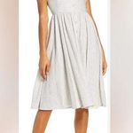 French Connection  Button Front Laich Striped RuffledTrim Midi Size Medium G0781 Photo 0