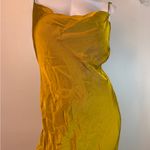 ZARA SATIN SLIP DRESS SPAGHETTI STRAPS GOLD MED EUC Photo 2