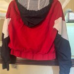 Hollister Red, White, and Navy Bomber Jacket Photo 1