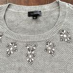 The Limited  grey knit sweater with rhinestone embellishment, size L Photo 9