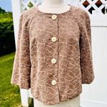 Oscar de la Renta  Linen Blend Embroidered Vintage Blazer Photo 4