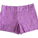 Loft  Marisa‎ Garden Lace Shorts Lavender Lilac High Rise Shorts Size 2 Photo 0