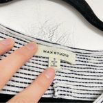 Max Studio  Black & White Striped Short Sleeve Ruched Mini Dress Womens S Artsy Photo 3