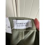Crown & Ivy Womens Crop Jeans Sz 4R 4 Wide Leg Army Olive Green Denim NEW Photo 4