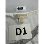 Michael Kors womans  Pullover Shirt L White Long Sleeve Silver Accent Scoop Neck Photo 2