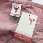 Sea Angel  Bikini Bottoms High Rise Ruched Tie Sides Textured Pink M Photo 4