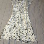 H&M Black and White Floral Flutter Sleeve Midi Sundress Photo 4
