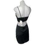 ZARA NEW Black Sleeveless Cutout Silk Satin V Neck Cami Mini Slip Dress Size XS Photo 2