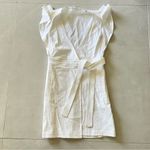 ALC Frank A.L.C. SIDELLE LINEN BLEND WRAP GESSO WHITE DRESS sz 2 Photo 8