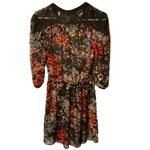 Urban Outfitters Pins and‎ Needles Black Floral Abstract Sheer Dress Photo 2
