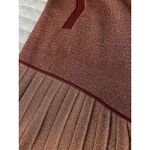 DAGMAR Metallic Knit Mock Neck Sleeveless Pleated Maxi Dress Size M Brown Size M Photo 2