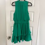Glam Green SilkyvSleeveless Dress by  Sz L Photo 4