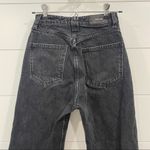 ZARA  Straight Leg High Waisted Raw Hem Black Jeans 0 Photo 8