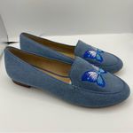 Talbots Ryan denim embroidery butterfly flats women’s Size 6M Photo 9