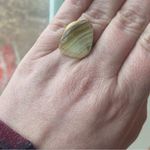 Handcrafted Tumbled Striped Oregon Coast Agate Stainless Steel Open Back Ring Photo 2