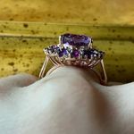 Natural Rose De France Amethyst Garnet Sterling Silver Cocktail Ring Size 7 Purple Photo 1