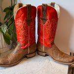J.B. Dillon Cowboy Western Boots Womens 10 B USA Made Red Tan Leather Square Toe Photo 8