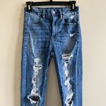 American Eagle OUTFITTERS CURVY SUPER HI-RISE JEGGINGS DISTRESSED WOMENS SIZE 2 Photo 1