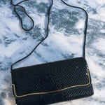 La Regale Vintage Navy Blue Chain Mesh Cocktail Bag w/ Strap Photo 0