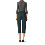 Carven forest green front slit pants trousers capri crop size 40 Photo 1