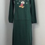 Disney  Mickey Mouse Dark Green New York Long Sweatshirt Hoodie Dress Medium Photo 0