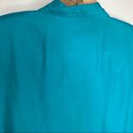 Vintage Rayon Teal Blouse Sz Small 80s Short Sleeves Green Photo 8