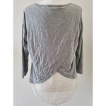 Verve Ami  Gray Solid Knit Blouse Top womens Size Medium M‎ White Petal High Low Photo 1