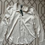 Wild Fable Ivory Satin Long Sleeve Open Front Button Up XS NWT Photo 0