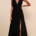 Lulus Heavenly Hues Black Maxi Dress Size Medium Photo 0