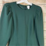 H&M puff sleeved green fitted dress Size Medium Photo 5