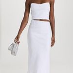 Le Jean White Denim Colette Midi Skirt Size Medium Photo 7