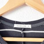 Marine layer  Gemma Stripe Shirt Dress in Black & Taupe Photo 3