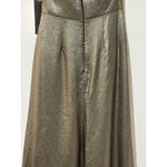 Theia Farren Strapless Gown Dress Pewter Satin Size 4 NWT Flattering MOB Dress Gold Photo 13
