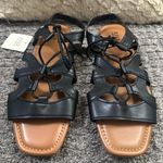 a.n.a ‎ Womens Kane Gladiator Black Open Toe Sandal Flats Size 11 Photo 0