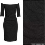 Eliza J  Sparkle Knit Off The Shoulder Sheath Dress Black 6 Photo 1