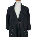 John Mark  Jacket Small Black Zip Up Blazer Classic Career Chic Stretch Photo 1