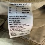 American Eagle stretch barrel leg cargo pants khaki olive tan size 10 Utility Photo 9