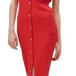 ZARA Ribbed Body Con MIDI Button Up Dress Photo 1