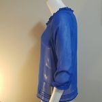 Dina Be  Royal Blue Sheer Blouse Photo 2