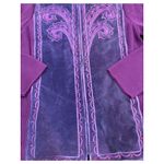 Bob Mackie Wearable Art Jacket, Small, Leather Suede Knit Embroidered Purple Photo 1