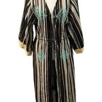 Angel + Premium Aztec Bohemian Embroidered Multicolor Lace Trim Duster Jacket S Black Photo 2