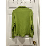 Peter Nygard Collection Lime Green Leather Front Knit Back Sleeves Jacket Large Photo 5