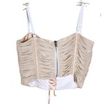 Salty Women’s Size L Nude Satin Lace-up Corset Top Balletcore Coquette Festival Photo 5