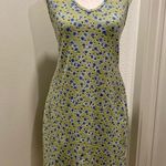 VTG 90s David Wayne Green & Blue Spring Ditsy Floral V Photo 1