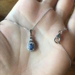 Natural Kyanite Halo Necklace Blue Photo 7