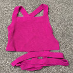 Wilfred Aritzia  Fuchsia Pink Ribbed Crop Cross Tie Wrap Tank Top XS Photo 0